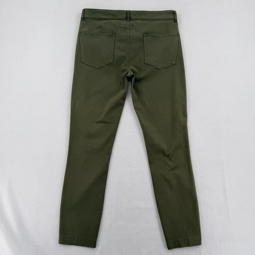 Peter Millar Womens Olive Green Skinny Sateen Pants LF21B46 Size 8 Performance
